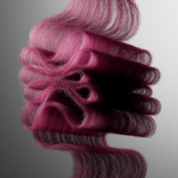 ISGMD - ender 3D fotorealistico di una scultura astratta in pelliccia rosa magenta con onde e volute, progetto di Mattia Ker per Masterclass 3D Motion Design ISGMD Design Academy
